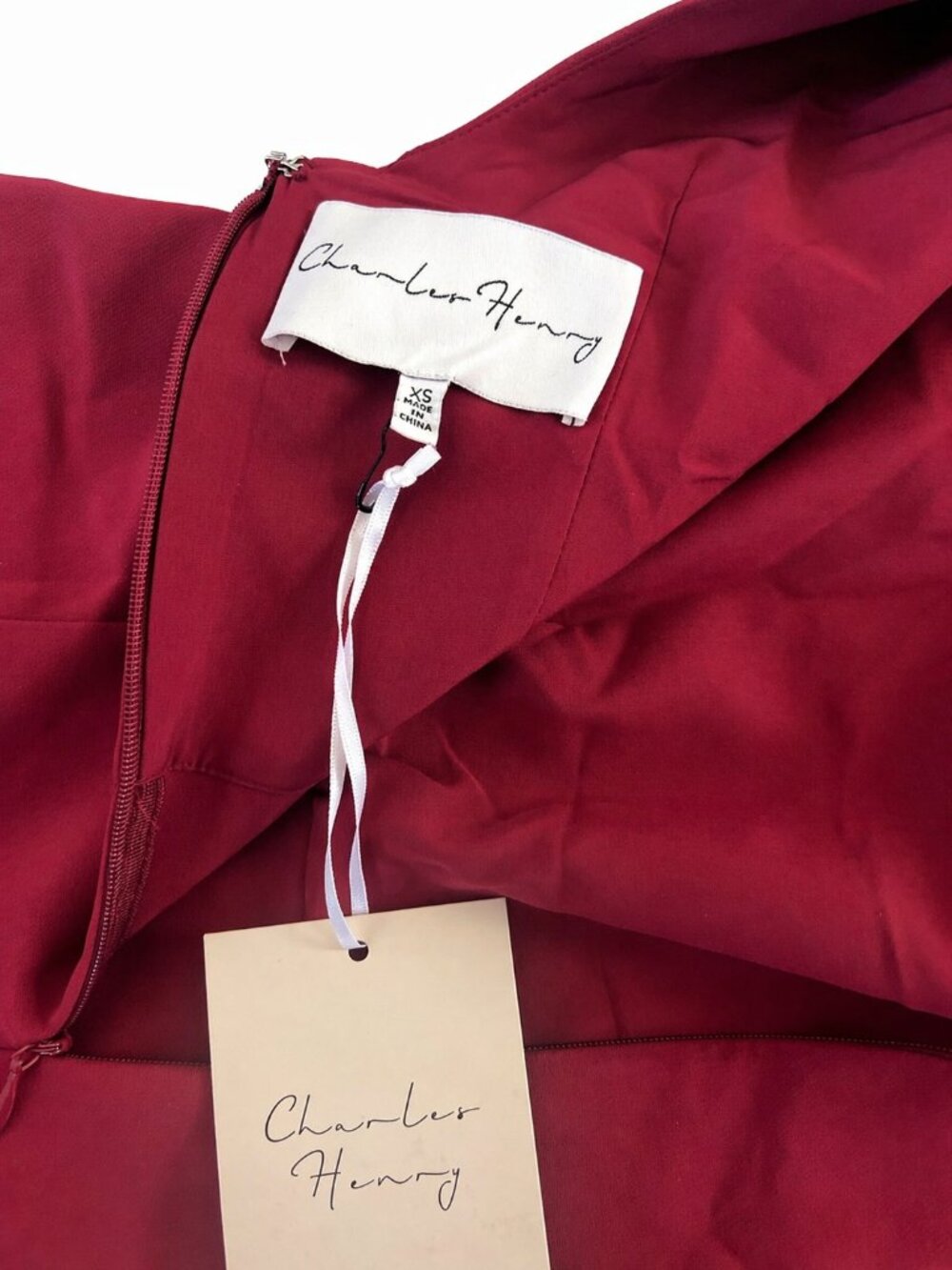 Charles Henry Wine Pink Elegant Jumpsuit XS Open Back Tie Wide Leg - Picture 4 of 5